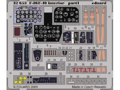  F-86F-40 interior S. A. 1/32 - Kinetic - blaszki - zdjęcie 1