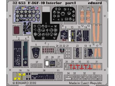  F-86F-40 interior S. A. 1/32 - Kinetic - blaszki - zdjęcie 2