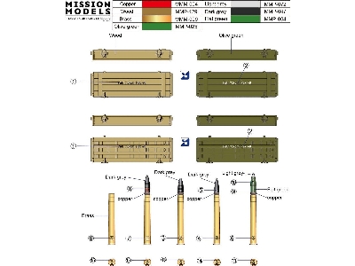 German 7,5 Cm Pak 40 Ammo Boxes W/Shells Set - zdjęcie 4