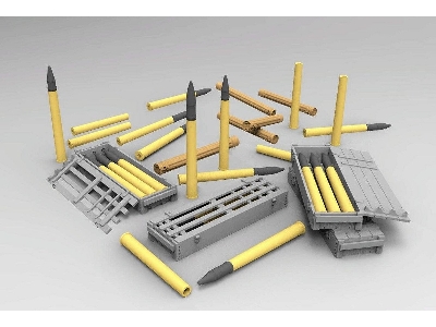 German 7,5 Cm Pak 40 Ammo Boxes W/Shells Set - zdjęcie 5