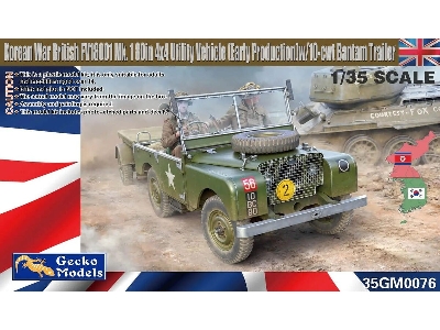 Korean War British Fv18001 Mk.1 80in 4x4 Utility Vehicle Early W/ 10cwt Bantam Trailer - zdjęcie 1