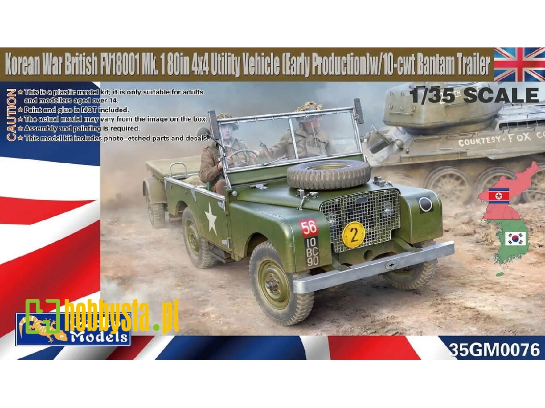 Korean War British Fv18001 Mk.1 80in 4x4 Utility Vehicle Early W/ 10cwt Bantam Trailer - zdjęcie 1