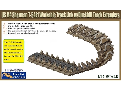 Us M4 Sherman T-54e1 Workable Track Link W/ Duckbill Track Extenders - zdjęcie 1