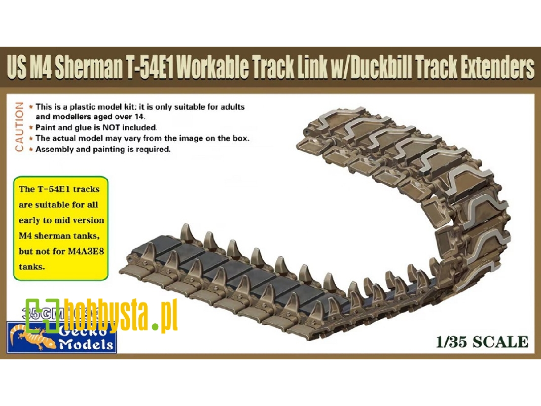 Us M4 Sherman T-54e1 Workable Track Link W/ Duckbill Track Extenders - zdjęcie 1