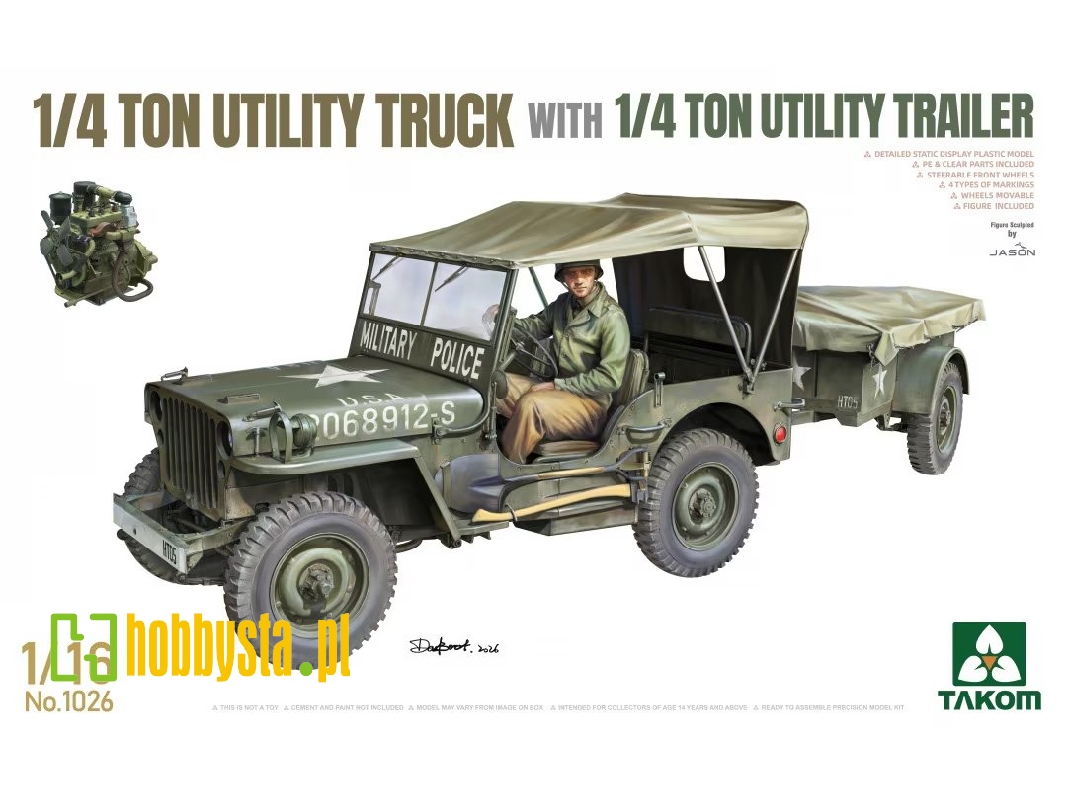 US WWII Willys 1/4 Ton Utility Truck with 1/4 Ton Utility Trailer - zdjęcie 1