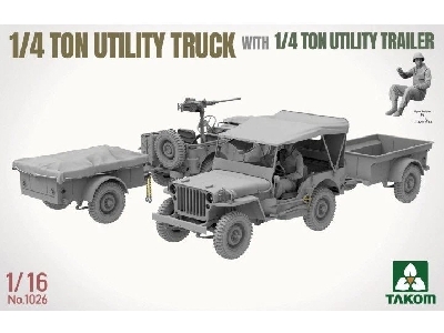 US WWII Willys 1/4 Ton Utility Truck with 1/4 Ton Utility Trailer - zdjęcie 2