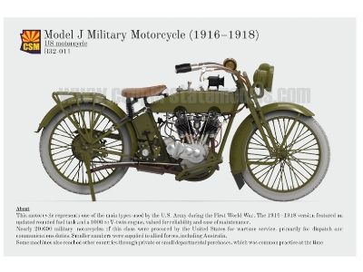 Us Model J Military Motorcycle 1916-1918 (3d-printed) - zdjęcie 1