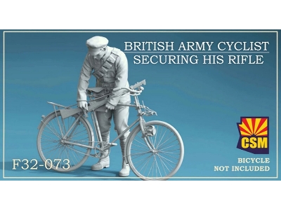 British Army Cyclist Securing His Rifle - zdjęcie 1