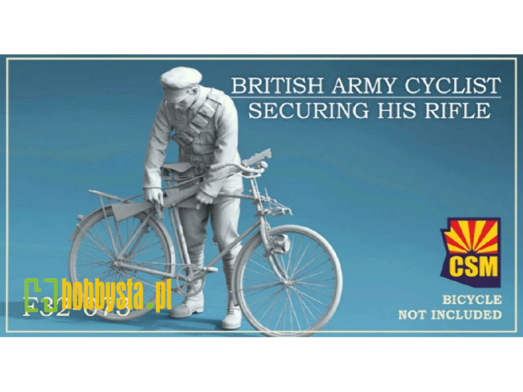 British Army Cyclist Securing His Rifle - zdjęcie 1