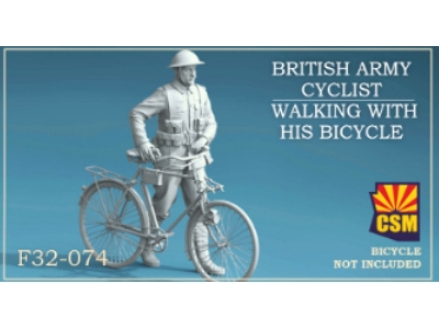British Army Cyclist Walking With His Bicycle (3d-printed) - zdjęcie 1