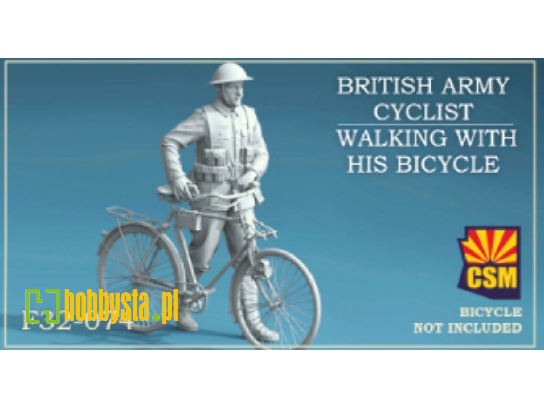 British Army Cyclist Walking With His Bicycle (3d-printed) - zdjęcie 1