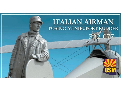 Italian Airman Posing At Nieuport Xi Rudder (1 Figure) - zdjęcie 1