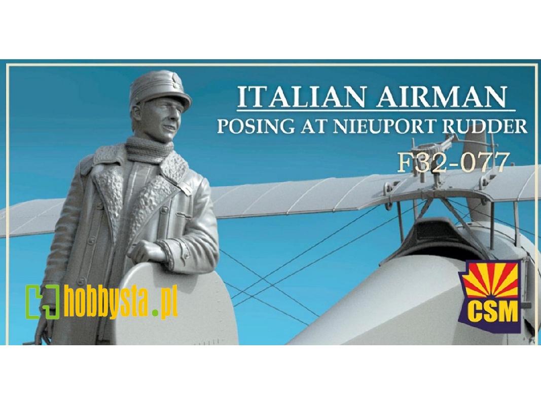 Italian Airman Posing At Nieuport Xi Rudder (1 Figure) - zdjęcie 1