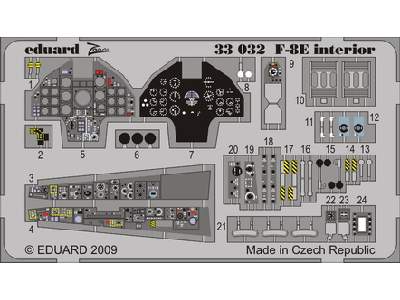  F-8E interior S. A. 1/32 - Trumpeter - blaszki - zdjęcie 1