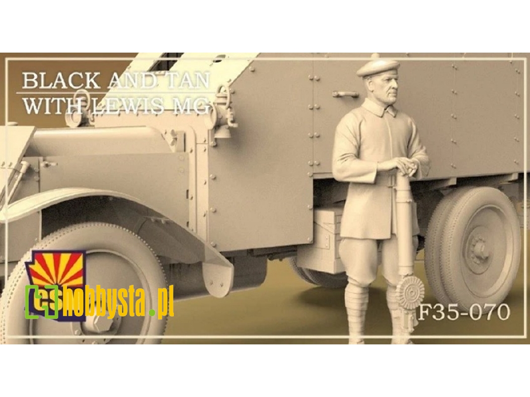 Black And Tan With Lewis Gun (1 Figure / 3d-printed) - zdjęcie 1