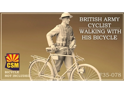 British Army Cyclist Walking With His Bicycle (1 Figure / 3d-printed) - zdjęcie 1