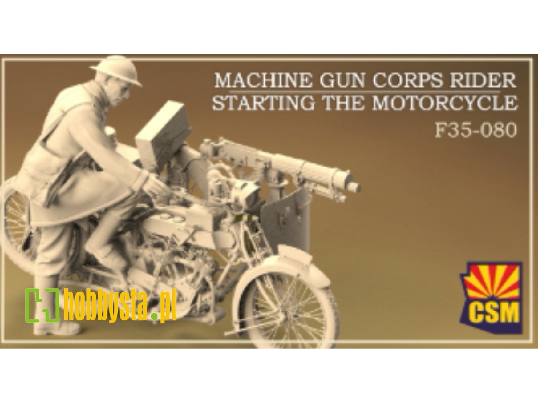 Machine Gun Corps Rider Starting The Motorcycle (3d-printed) - zdjęcie 1