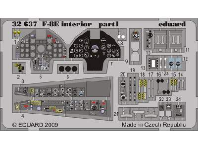  F-8E interior S. A. 1/32 - Trumpeter - blaszki - zdjęcie 1