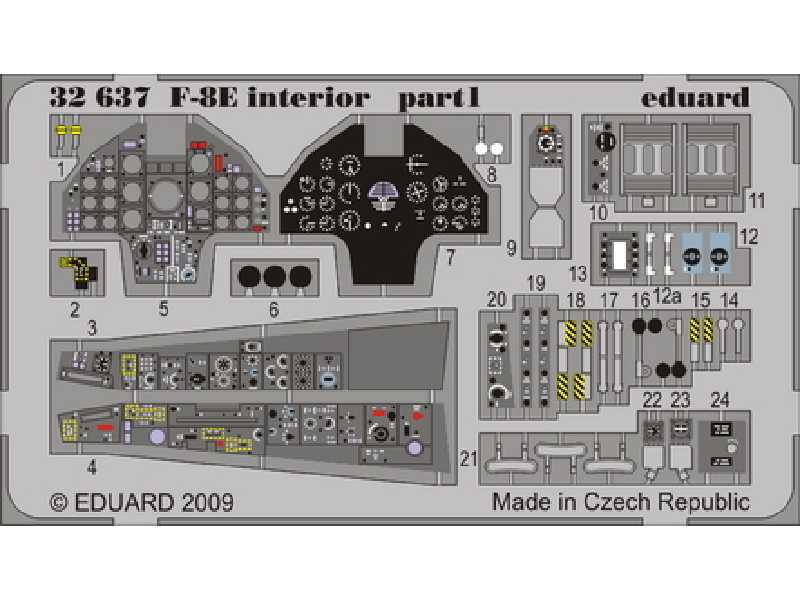  F-8E interior S. A. 1/32 - Trumpeter - blaszki - zdjęcie 1