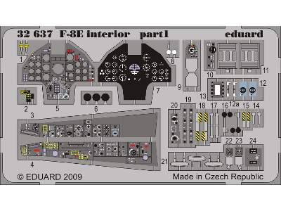  F-8E interior S. A. 1/32 - Trumpeter - blaszki - zdjęcie 2