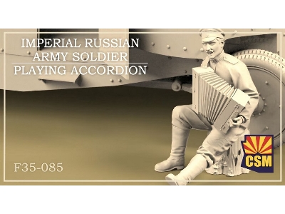 Imperial Russian Army Soldier Preparing Accordion (1 Figure / 3d-printed) - zdjęcie 1