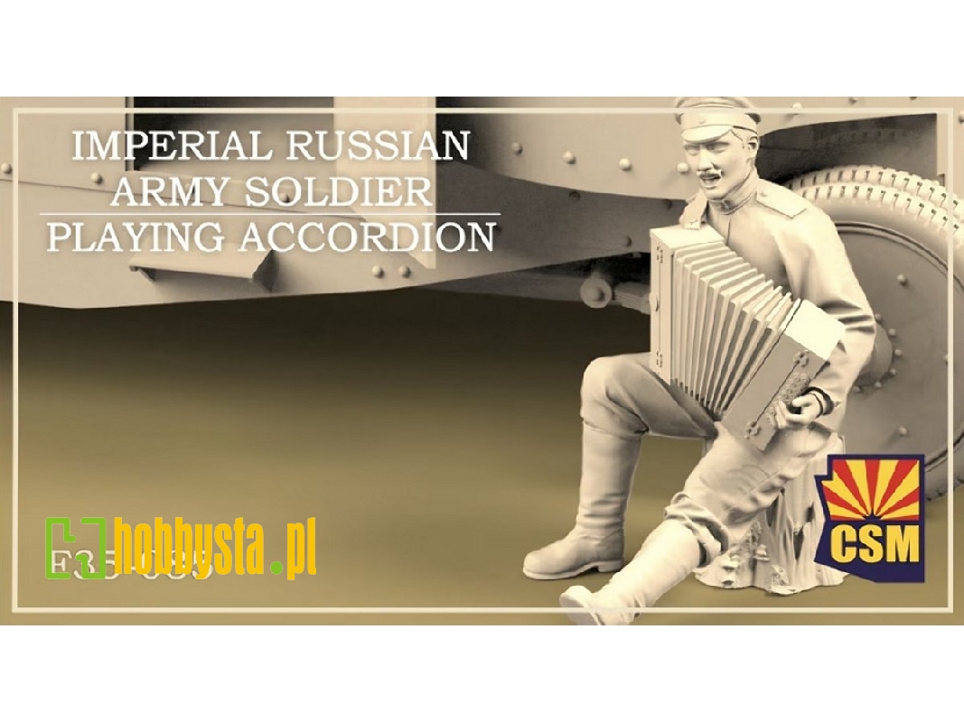 Imperial Russian Army Soldier Preparing Accordion (1 Figure / 3d-printed) - zdjęcie 1