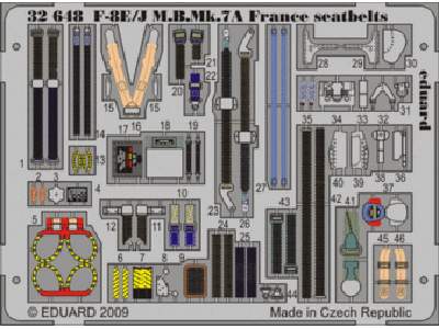  F-8E/ J M. B.Mk.7A France seatbelts 1/32 - Trumpeter - blaszki - zdjęcie 1