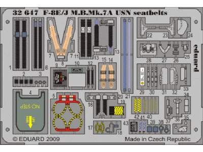  F-8E/ J M. B.Mk.7A USN seatbelts 1/32 - Trumpeter - blaszki - zdjęcie 1