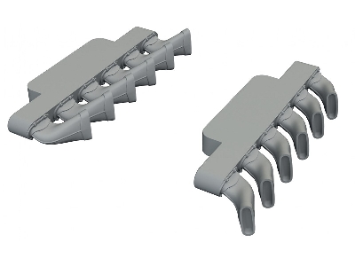 Supermarine Spitfire Mk.Ix - Exhaust Stacks Fishtail (For Airfix Kits / 3d-printed) - zdjęcie 1
