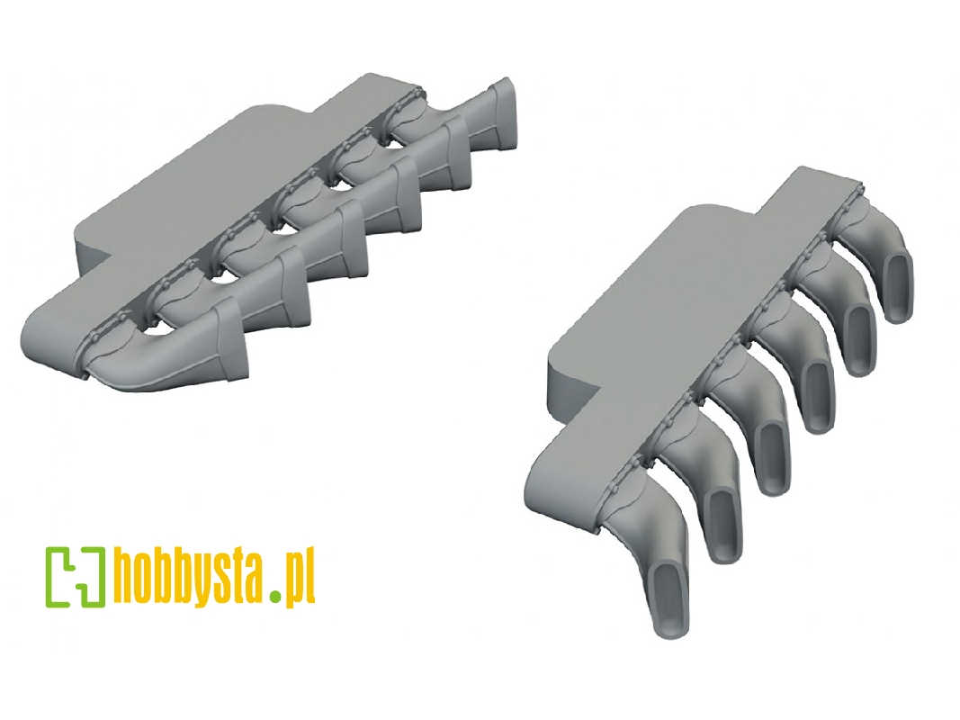 Supermarine Spitfire Mk.Ix - Exhaust Stacks Fishtail (For Airfix Kits / 3d-printed) - zdjęcie 1