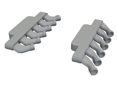 Supermarine Spitfire Mk.Ix - Exhaust Stacks Rounded (For Airfix Kits / 3d-printed) - zdjęcie 1