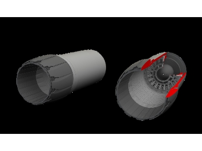 Grumman F-14 D Tomcat - Exhaust Nozzles (For Tamiya Kits / 3d-printed) - zdjęcie 1