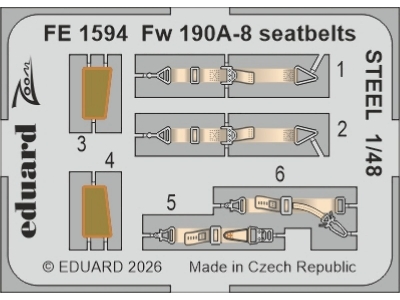 Focke Wulf Fw-190 A-8 - Steel Seatbelts Zoom Set (For Hobby Boss Kits) - zdjęcie 1