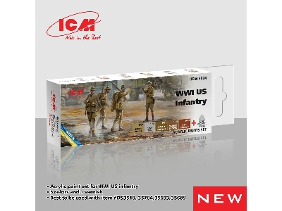Icm 3024 Wwi U.S. Infantry Acrylic Paints Set - zdjęcie 1
