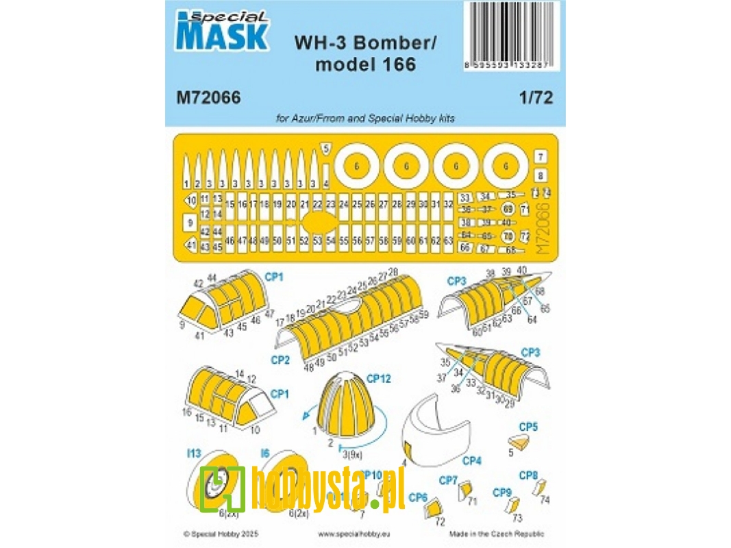 Martin B-10 (Wh-3 / Model 166) - Mask Set (For Azur And Special Hobby Kits) - zdjęcie 1