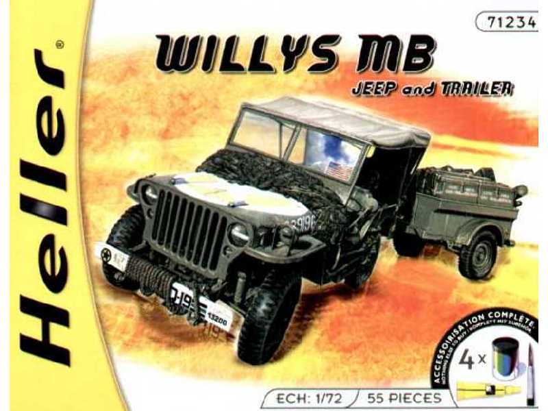 Willys MB + farby, klej, pędzelek - zdjęcie 1