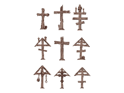 Wood Crosses (3d-printed / 9 Pcs) - zdjęcie 1