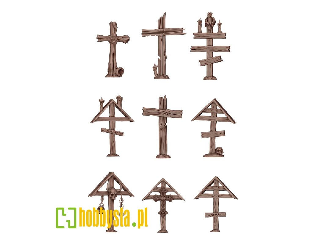 Wood Crosses (3d-printed / 9 Pcs) - zdjęcie 1