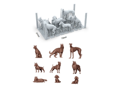 Dogs (9 Pcs / 3d-printed) - zdjęcie 1