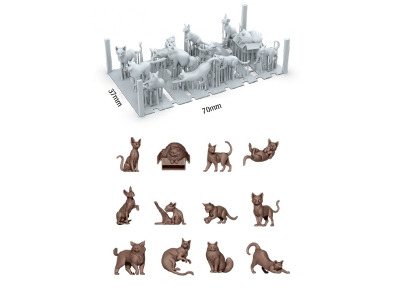 Cats (12 Pcs / 3d-printed) - zdjęcie 2