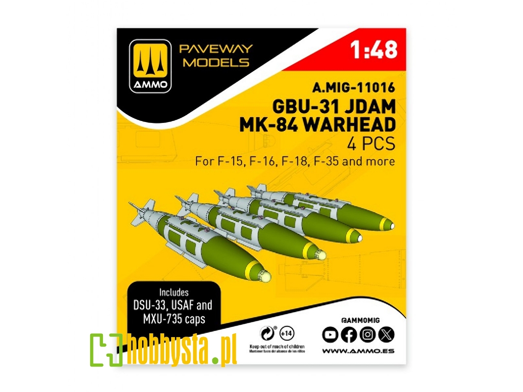 Gbu-31 Jdam / Mk-84 Warhead (4 Pcs / 3d-printed) - zdjęcie 1