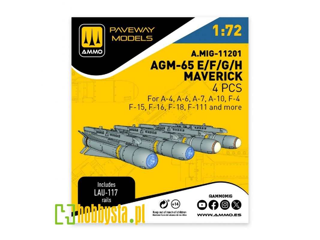 Agm-65 E/F/G/H Maverick (4 Pcs / 3d-printed) - zdjęcie 1