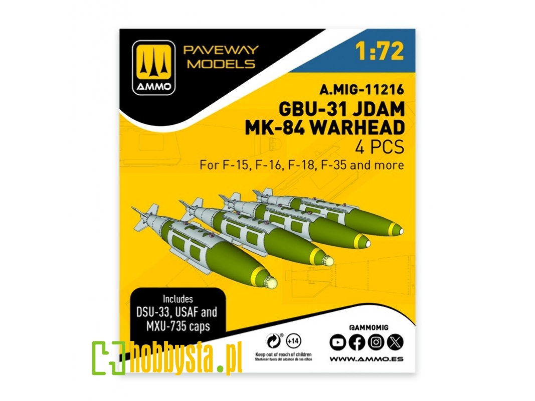 Gbu-31 Jdam / Mk.84 Warhead (4 Pcs / 3d-printed) - zdjęcie 1