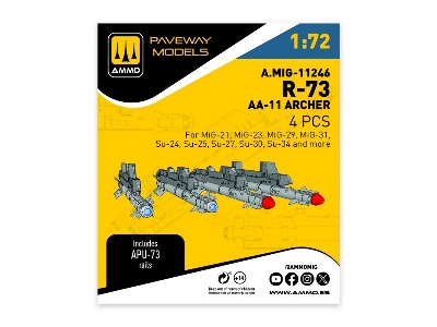 R-73 - Aa-11 Archer (4 Pcs / 3d-printed) - zdjęcie 1
