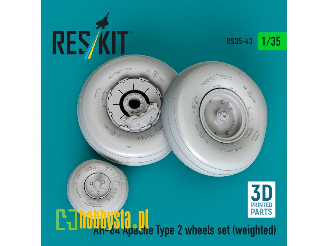Ah-64 Apache - Type 2 Weighted Wheels Set (3d-printed) - zdjęcie 1