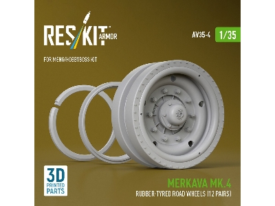Merkava Mk.4 - 3d-printed Rubber-tyred Road Wheels (12 Pairs / For Meng And Hobbyboss Kits) - zdjęcie 2