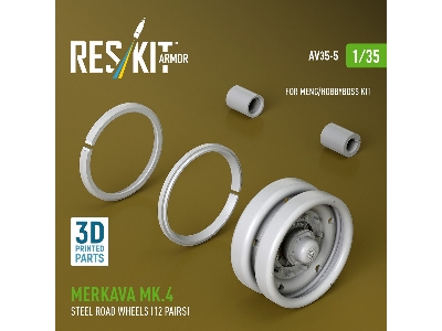 Merkava Mk.4 - 3d-printed Steel Road Wheels (12 Pairs / For Meng And Hobbyboss Kits) - zdjęcie 1