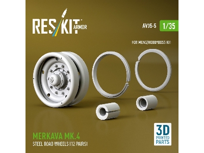 Merkava Mk.4 - 3d-printed Steel Road Wheels (12 Pairs / For Meng And Hobbyboss Kits) - zdjęcie 2
