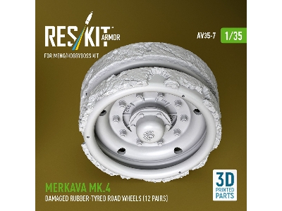 Merkava Mk.4 - Damaged 3d-printed Rubber-tyred Road Wheels (12 Pairs / For Meng And Hobbyboss Kits) - zdjęcie 3