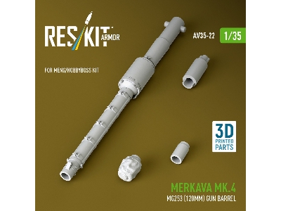 Merkava Mk.4 - Mg253 (120 Mm) Gun Barrel (For Meng & Hobby Boss Kits / 3d-printed) - zdjęcie 1
